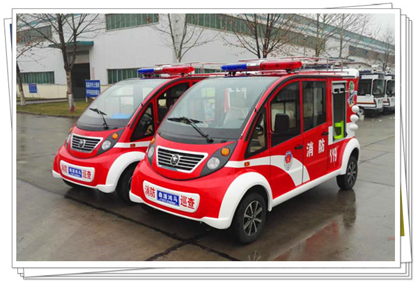 浙江杭州電動消防巡邏車發(fā)車    消防宣傳進(jìn)萬家(圖1)