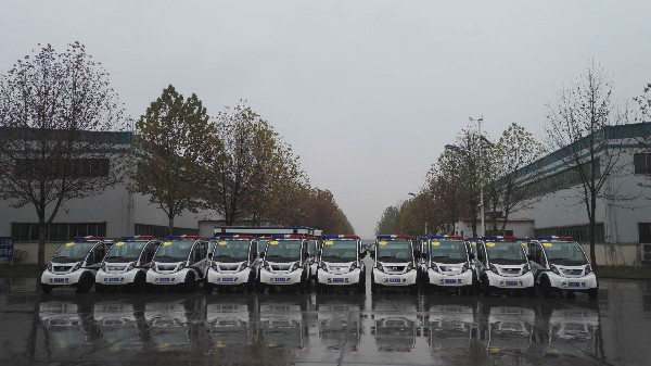 山東龍口市通過公安部警采中心采購(gòu)20臺(tái)電動(dòng)巡邏車(圖1)